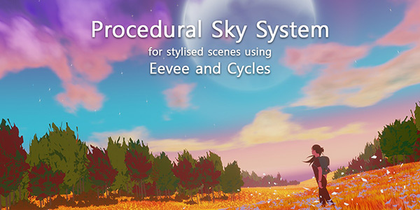 Blender插件-卡通程序化天空系统云彩插件 Procedural Sky System v0.2.1