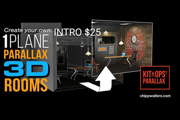 Blender插件-三维阁楼主题视差效果资产包Kit Ops Parallax v1.00