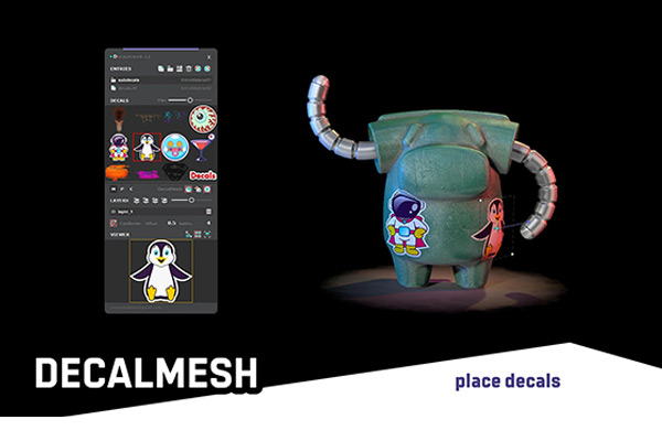 3DS MAX插件-3D模型贴图贴花工具 Decal Placer V1.5