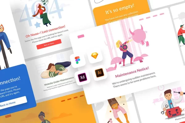 有趣的空状态矢量插画集