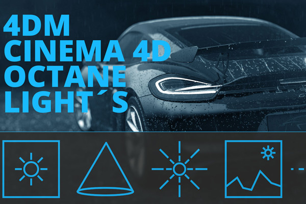 C4D插件-Octane渲染器灯光控制插件OC灯光控制插件 4DM Cinema 4D Octane Lights