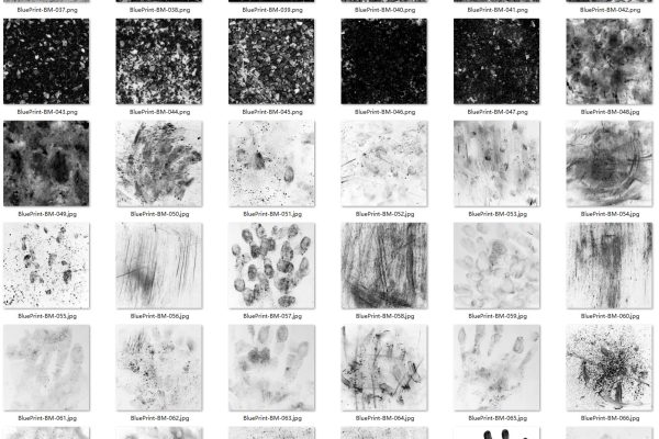 106张污渍划痕指纹等黑白贴图TFM-BluePrint Pack