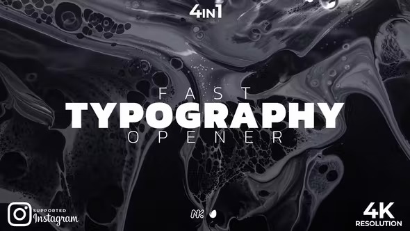 AE模板-节奏快闪文字图片排版宣传片头 Fast Typography Opener