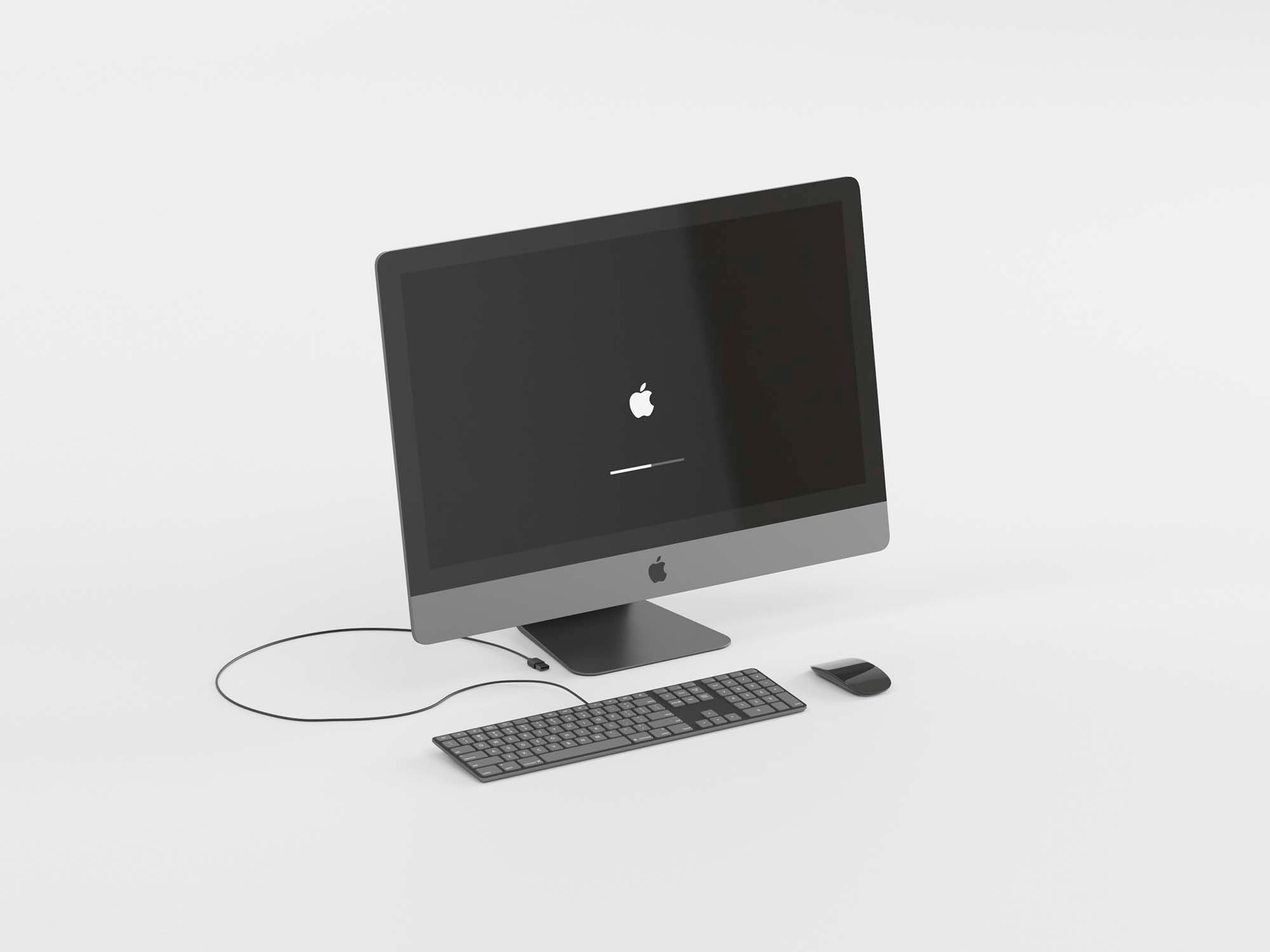 C4D模型-苹果电脑模型键盘鼠标模型 Apple iMac Pro 3D Model