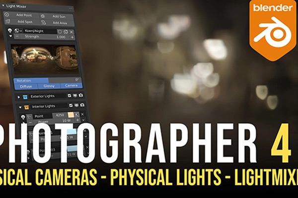 Blender插件-摄像机真实物理灯光照明工具 Photographer v4.7.3