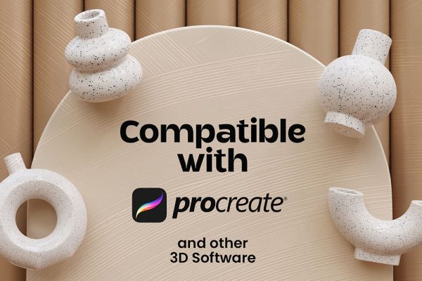 陶瓷花瓶Procreate笔刷&3D素材