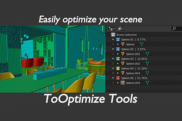 Blender插件-重场景模型材质集合对象优化插件 ToOptimize Tools v1.2.4
