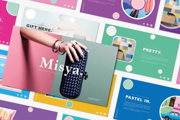 彩色几何形状照片幻灯片PPT模板MISYA – PowerPoint Template