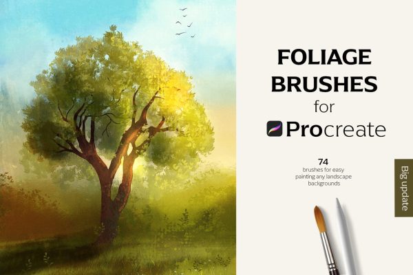 植物树叶Procreate笔刷素材 Procreate Foliage brushes