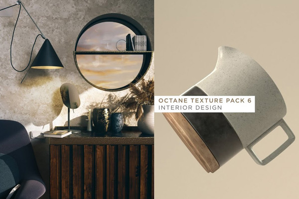 129个4K木纹玻璃塑料等常用室内OC材质预设Octane室内材质贴图