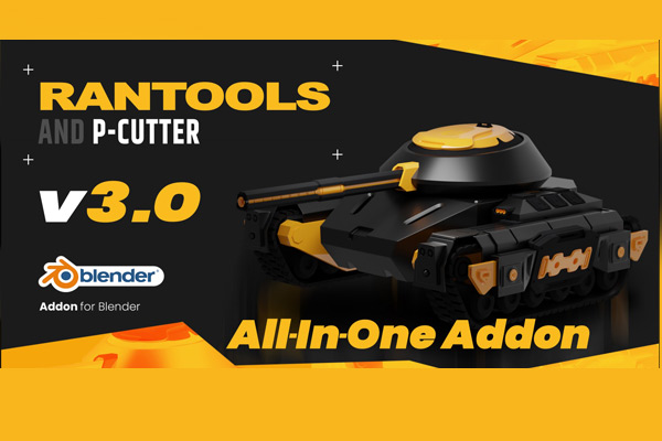 Blender插件-硬面建模渲染灯光烘焙多合一插件 Rantools And P-Cutter All-In-One Addon V3.2.1
