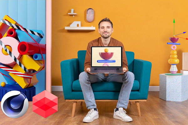 C4D教程-C4D搭配Redshift渲染器制作孟菲斯风格场景教程3D Modeling and Animation Techniques with Cinema 4D