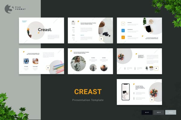 多用途个人演讲/商务展示幻灯片PPT模板 Creast – Creative Presentation Template