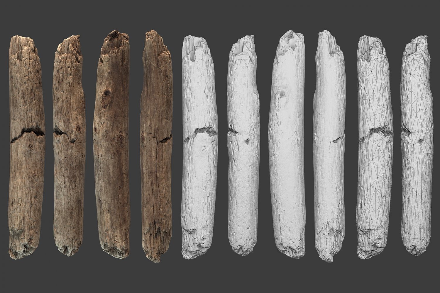 3D模型-20个枯树干模型枯树根枯树桩3D模型