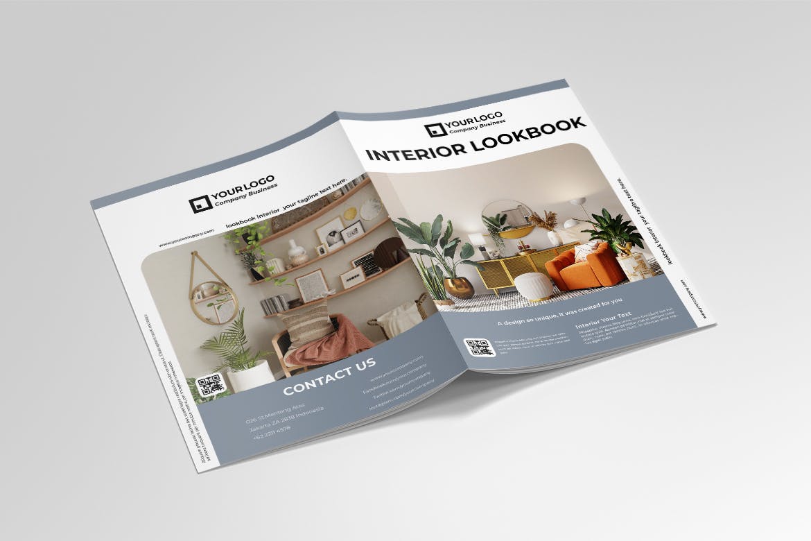 室内设计杂志画册手册设计INDD模板v1 Interior Lookbook Vol.1