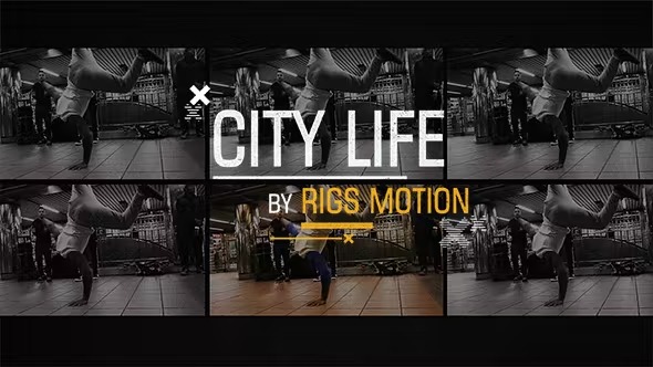 AE模板-时尚城市图文快闪动画宣传片头 City Life Dynamic Opener