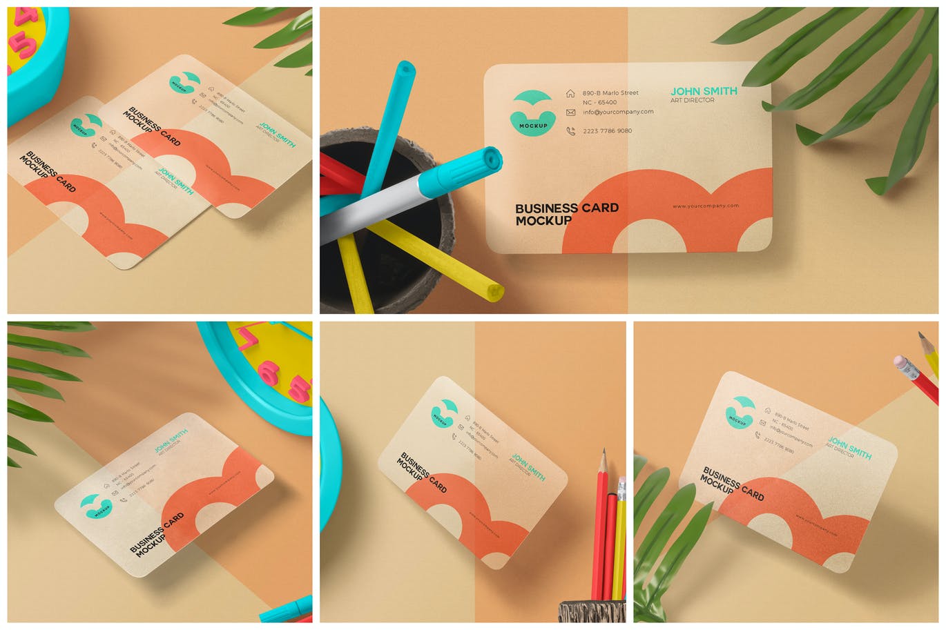透明样式名片设计PSD样机素材 Transparent Business Card Mockups