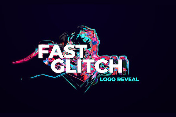 AE模板-游戏LOGO图标展示动画 Gaming Glitch Logo Reveal