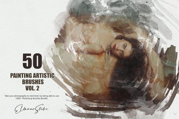 50个水彩艺术绘画PS笔刷素材v2 50 Painting Artistic Brushes – Vol. 2