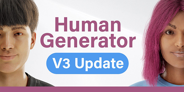 Blender插件-三维人物角色模型衣服表情绑定动作姿势库插件 Human Generator v3.0.4 含内容包