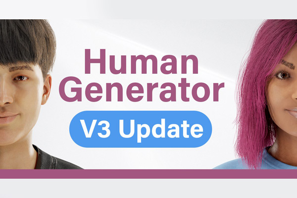 Blender插件-三维人物角色模型衣服表情绑定动作姿势库插件 Human Generator v3.0.4 含内容包