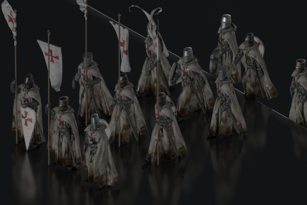 中世纪十字军模型欧洲军队武器3D模型合集