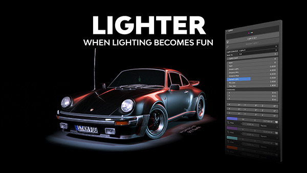 Blender插件-三维场景模型灯光插件 Lighter Addon v1.0.7