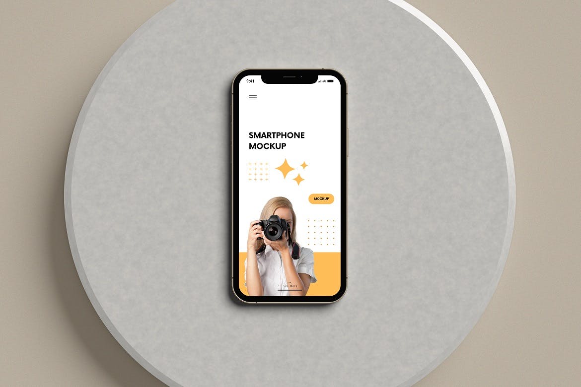 iPhone智能手机屏幕展示效果图样机 Smartphone Mockup