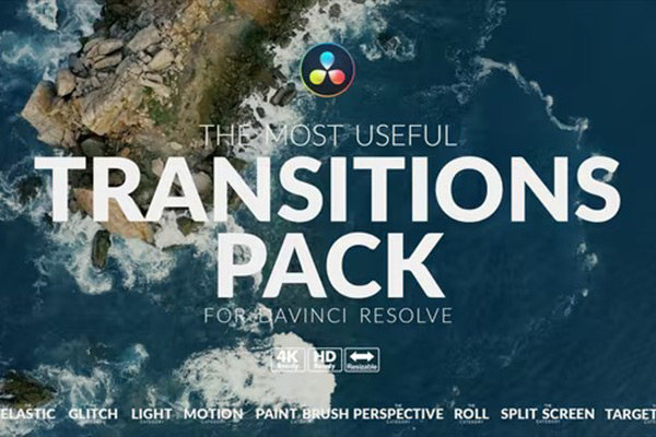 达芬奇模板-300种常用视频缩放故障光效旋转变形分割转场预设包 The Most Useful Transitions Pack