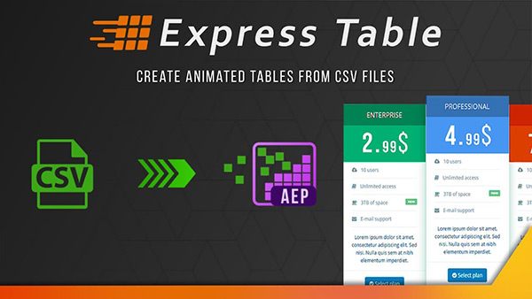 AE脚本-将CSV数据表格创建动画表格工具 Express Table V1.2