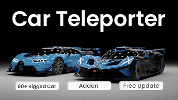 Blender插件-90多辆超酷的三维汽车跑车模型资产库 Car Teleporter V1.0.8