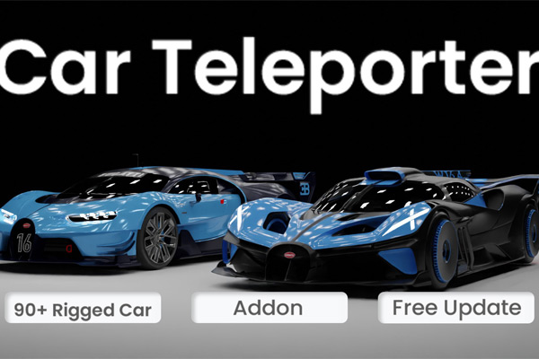 Blender插件-90多辆超酷的三维汽车跑车模型资产库 Car Teleporter V1.0.8