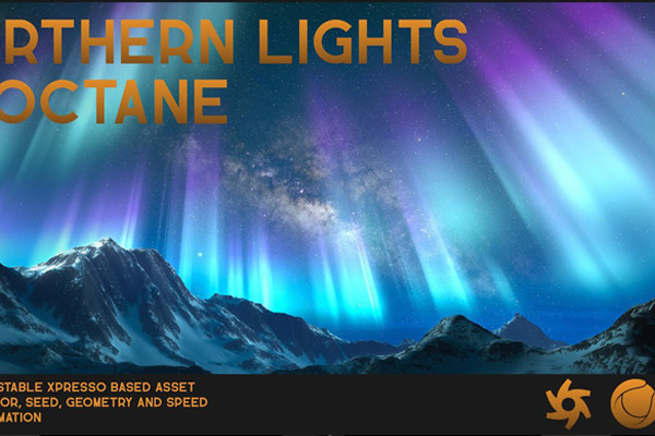 C4D预设-北极光OC预设北极光octane预设资产包
