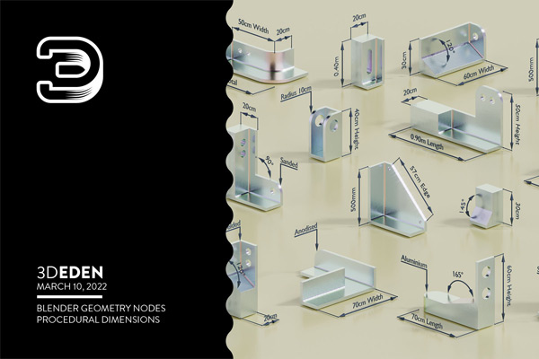 Blender插件-模型尺寸测量工具 Geometry Nodes Dimensions System V2