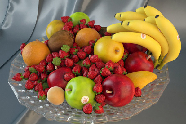 C4D模型-果盘模型香蕉模型苹果模型水果3D模型