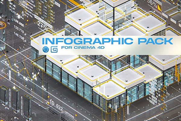 C4D预设-C4D数据可视化动画信息图形元素预设 Infographic Pack for Ciname4D [C4D/Xpresso]