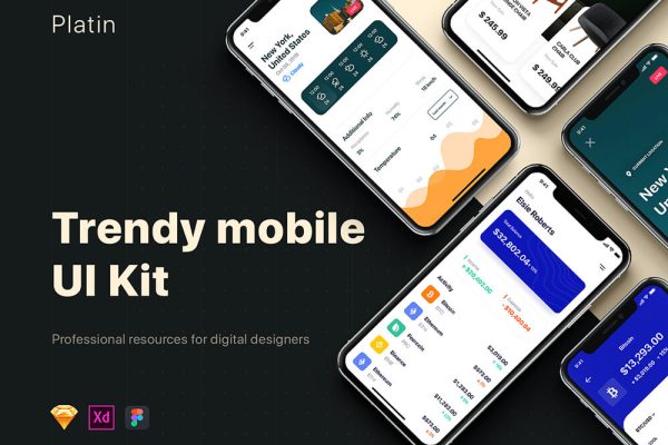 多类别移动App应用设计UI套件
