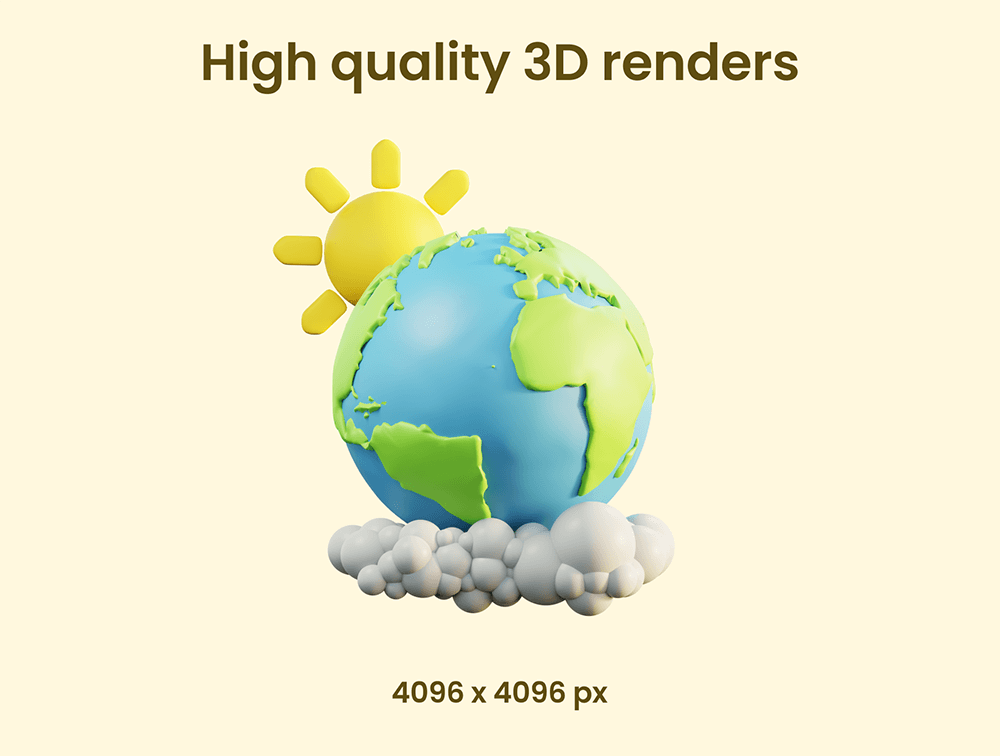 10个3D图标Blend模型素材