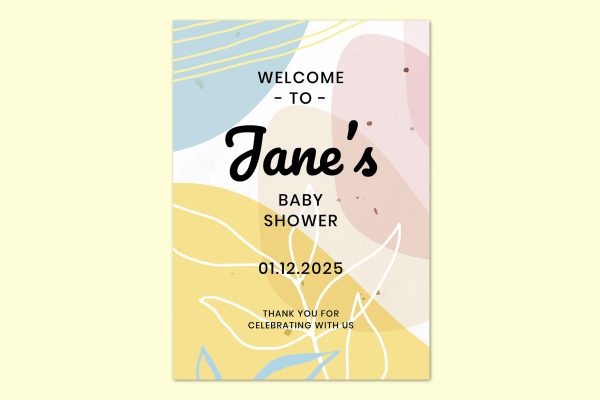 抽象植物孟菲斯邀请函海报矢量模板 Abstract botanical Memphis invitation poste vector