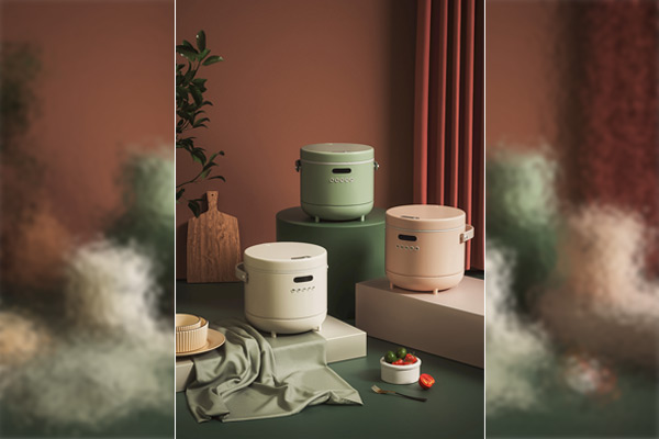 C4D工程-电饭煲场景OC工程电饭煲模型小家电产品场景工程