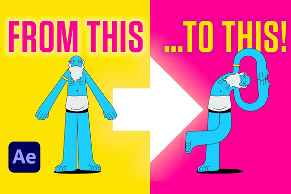 中文汉化AE插件-快速图形弯曲摇曳角色绑定MG动画制作工具 Bendio 1.0.0 Win +使用教程