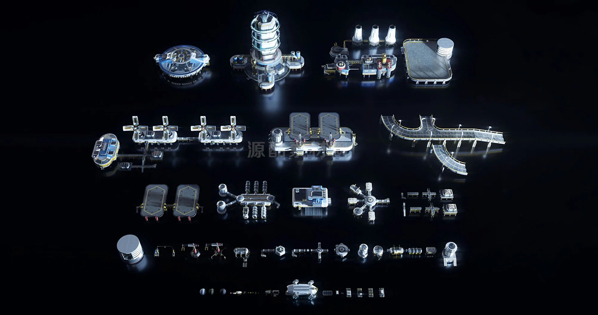 3D模型-科幻外星基地模型太空模型太空基地模型