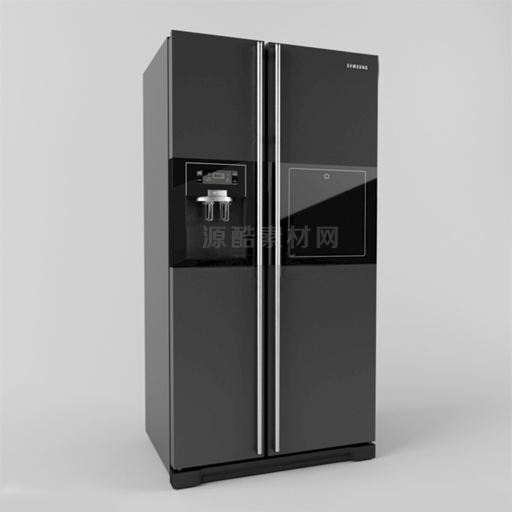 C4D模型-冰箱模型双开门冰箱3D模型