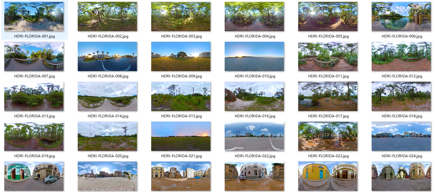 30个户外HDRI户外森林HDR贴图室外环境HDR合集包