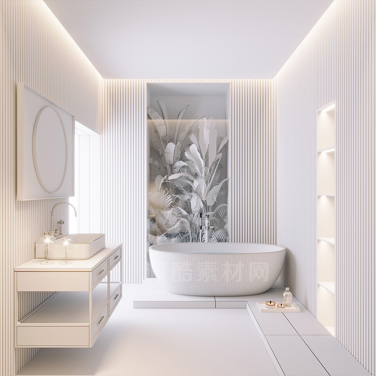 C4D模型-洗手间场景模型浴室场景模型浴缸模型