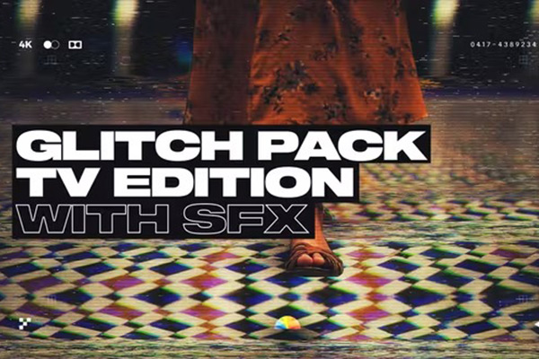 AE模板-电视数据信号损坏故障干扰转场过渡 TV Glitch Transitions