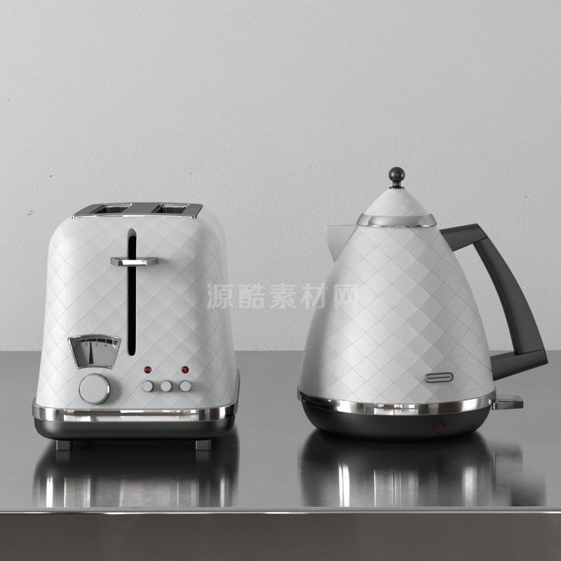 C4D模型-烤面包机模型电热水壶模型电器模型