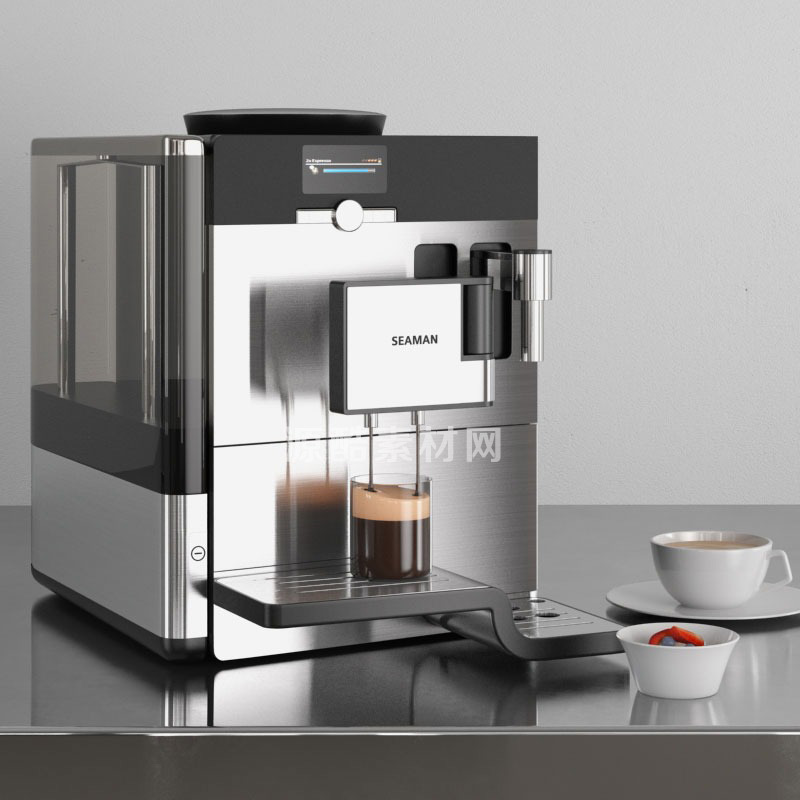 C4D模型-咖啡机模型咖啡杯模型厨房电器模型