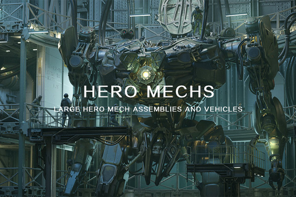 C4D模型-200个科幻机甲小队机器人车辆3D模型资产合集Mech Squad Collection