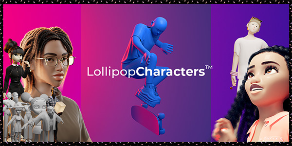 Blender插件-人物角色模型资产预设 Lollipop Characters V1.1.2
